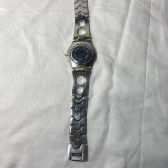 RARE Vintage CK Calvin Klein Watch Wristwatch Blue Face Silver Tone K22221 - Picture 5 of 5